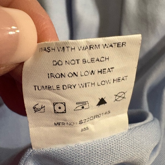 Simplee Blue Floral Belted waist Bishop Sleeve Dress Size SMALL NWOT - Picture 9 of 9